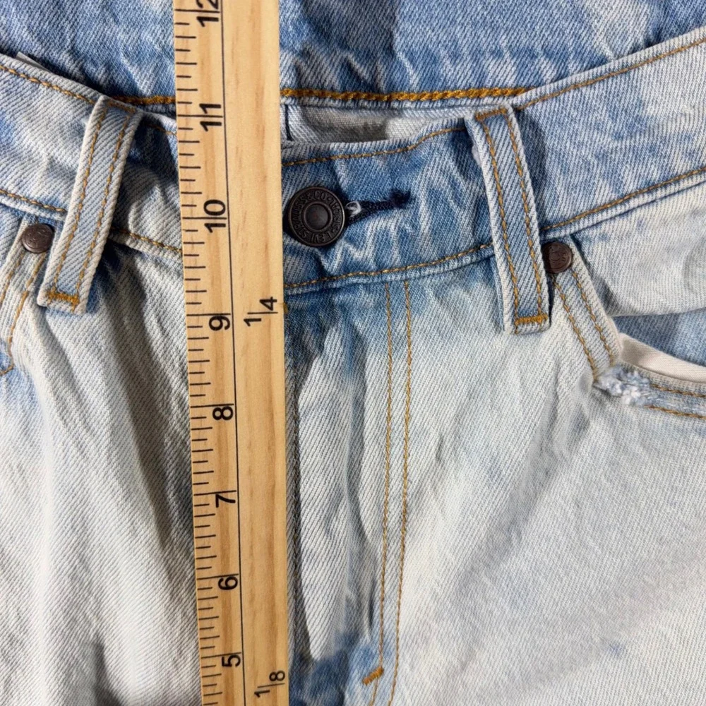 Levis 537 Jeans Mens 32x30 Western Bootcut Distressed Frayed Hem Light Rip Wash